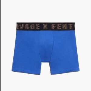 Savage X Boxer BriefsW/Lurex Logo Waist Band (Blue Cyber Caf/Gold)-L
